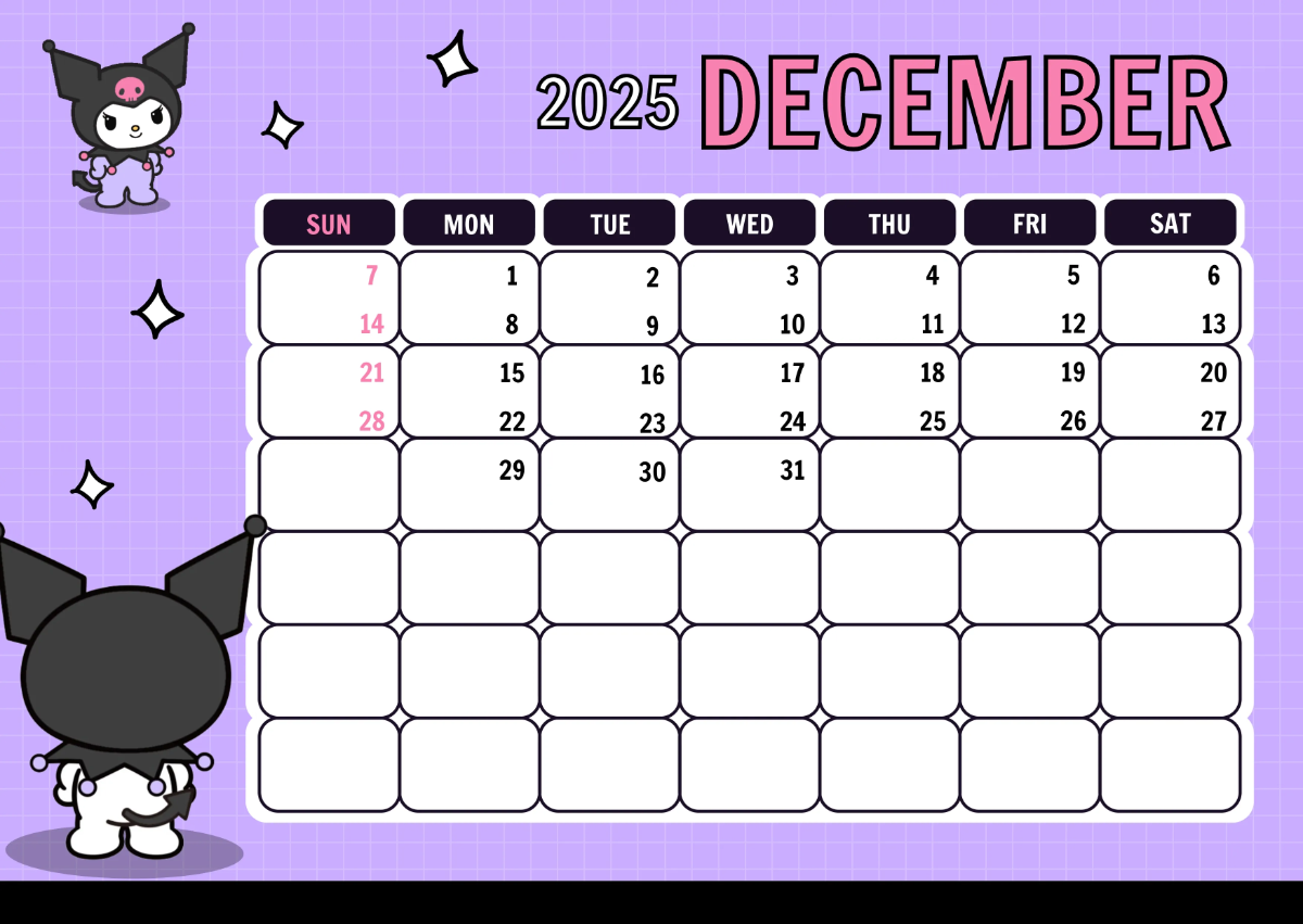 Free Kuromi 2025 Calendar Template to Edit Online