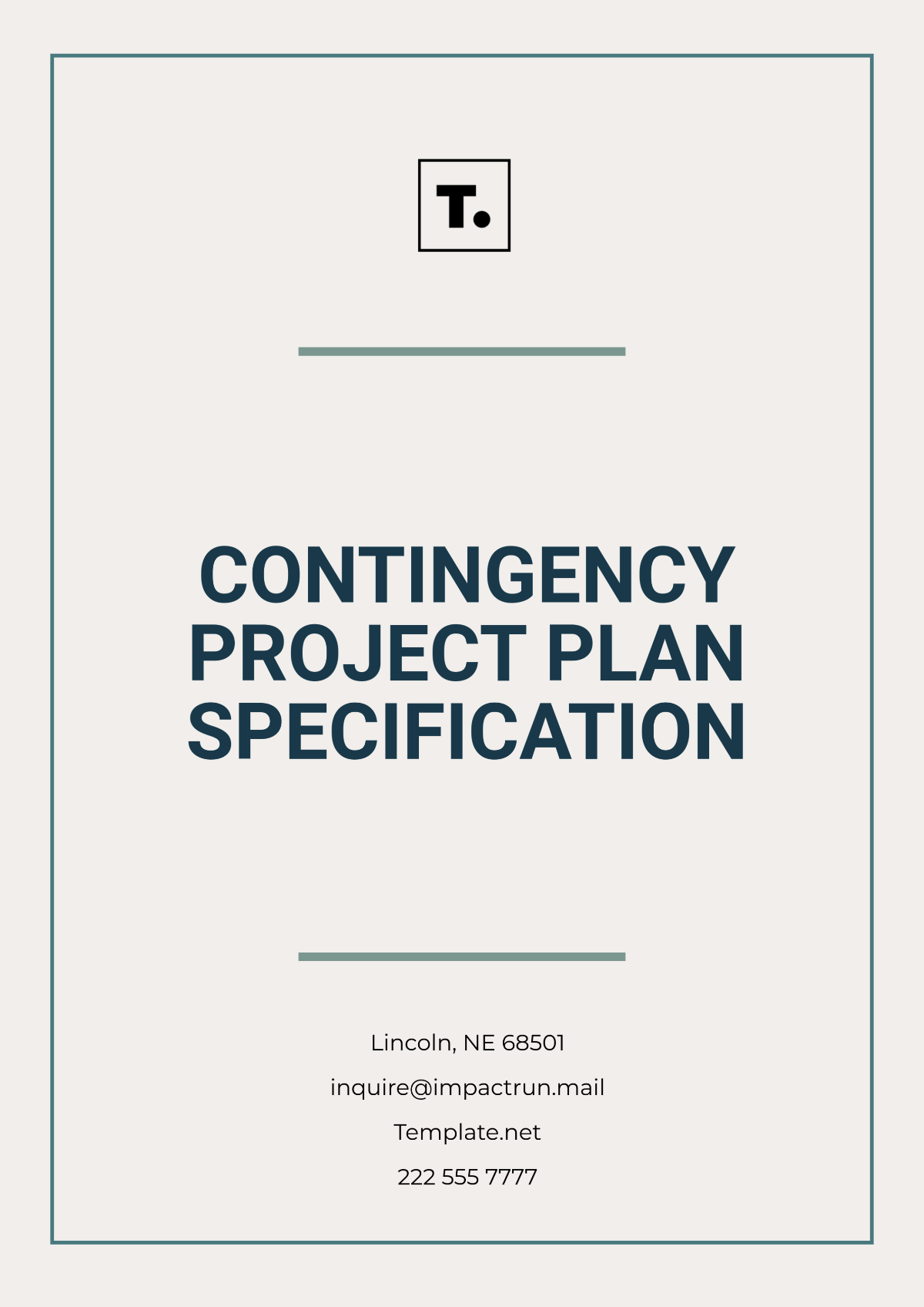 Contingency Project Plan Specification Template - Edit Online & Download