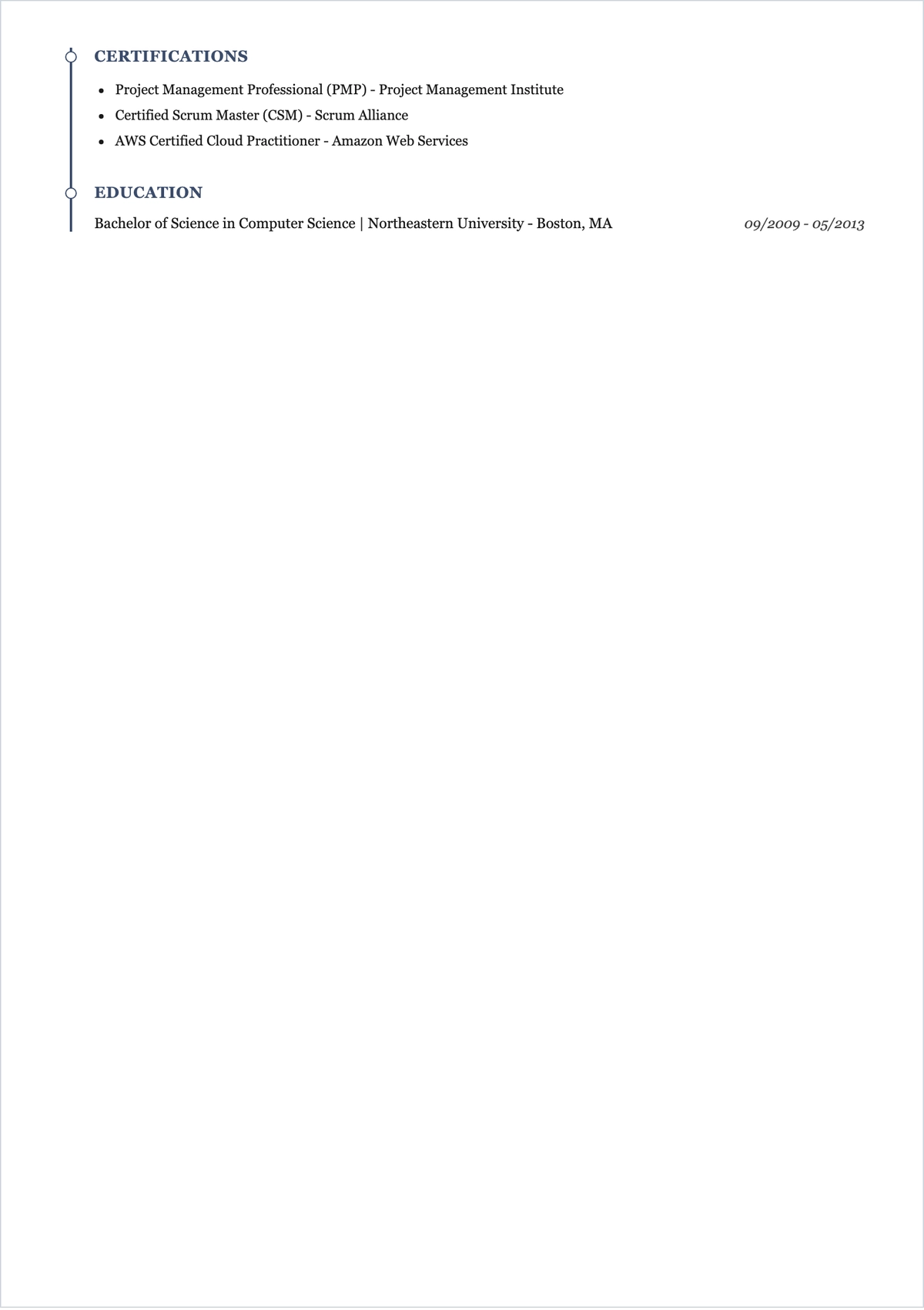 Free Sample ATS Resume Draft Template, AI Resume Builder