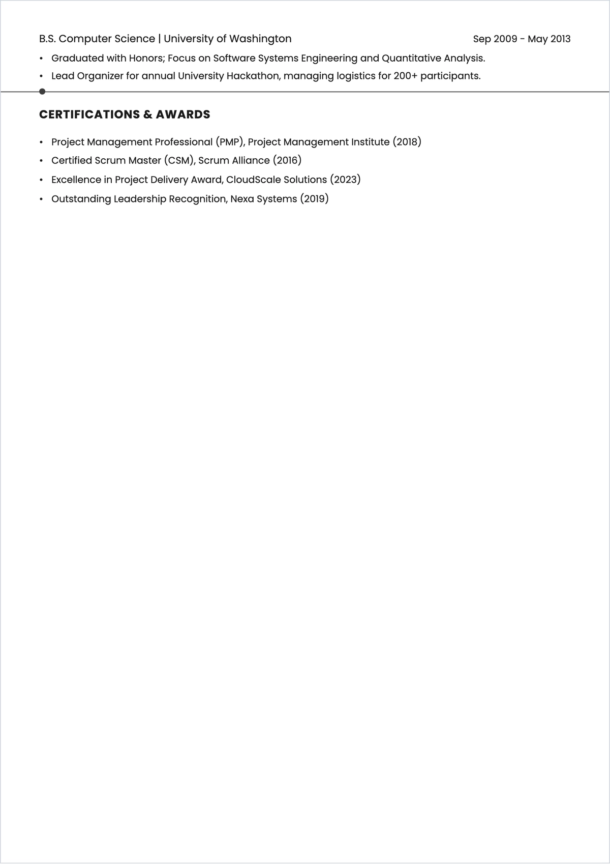 Free Mid-Career ATS Resume Outline Template, AI Resume Builder
