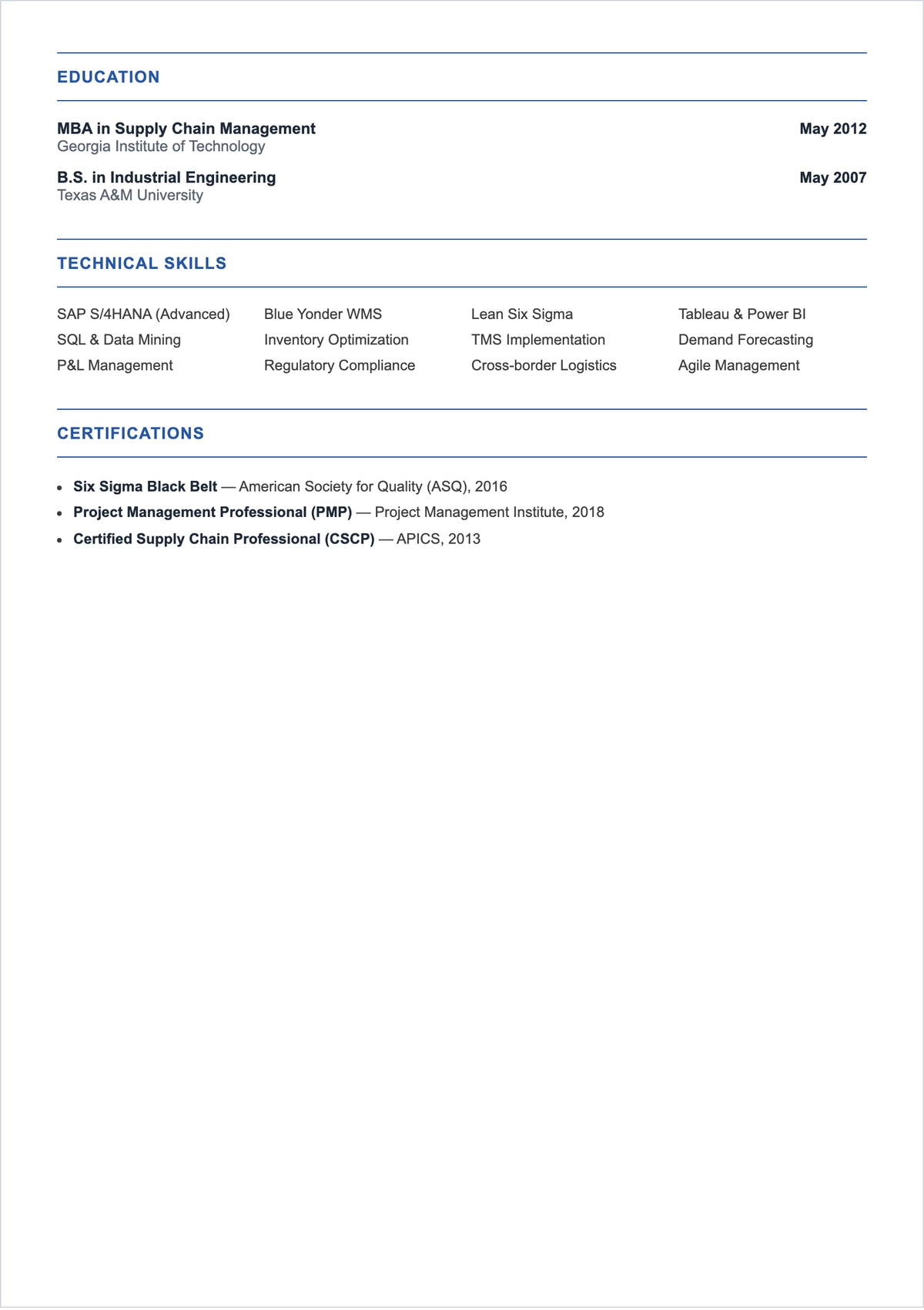 Free Senior-Level ATS Resume Outline Template, AI Resume Builder