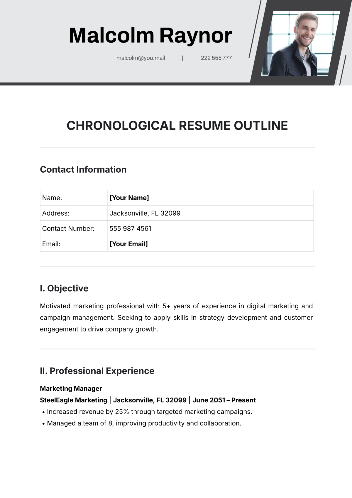 Free Chronological Resume Templates To Edit Online And Download Free Chronological Resume Templates To Edit Online And Download