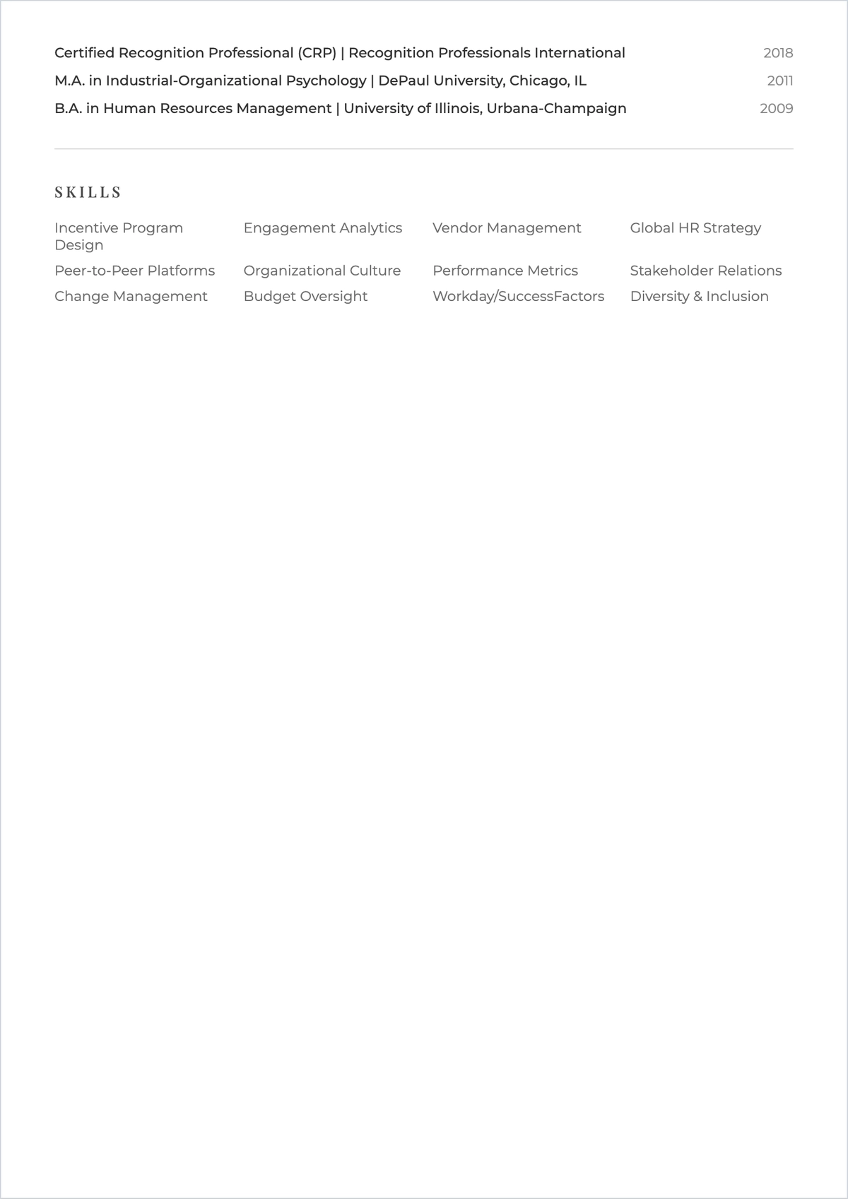 Free Awards and Recognition Resume Layout Template to Edit Online