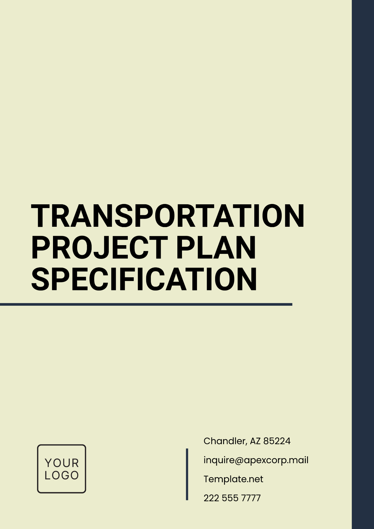 Transportation Project Plan Specification Template - Edit Online & Download