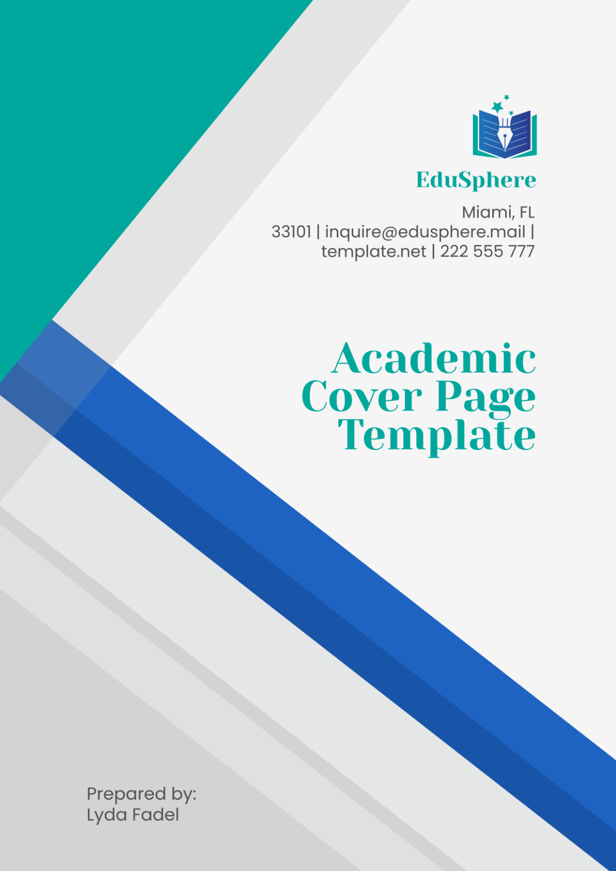 Academic Cover Page Template - Edit Online & Download