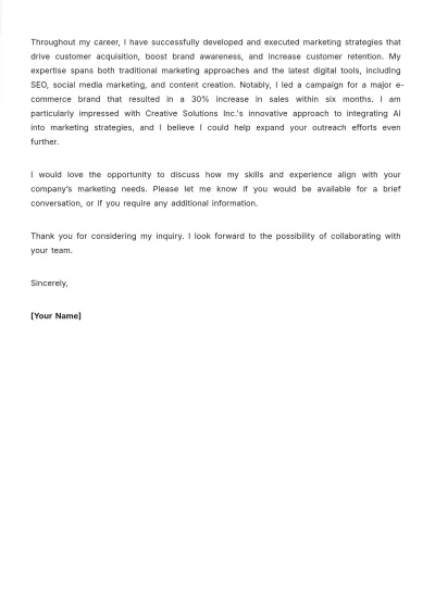 Free Marketing Query Letter Template to Edit Online