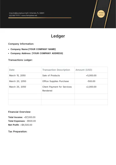 Free Ledger Template to Edit Online