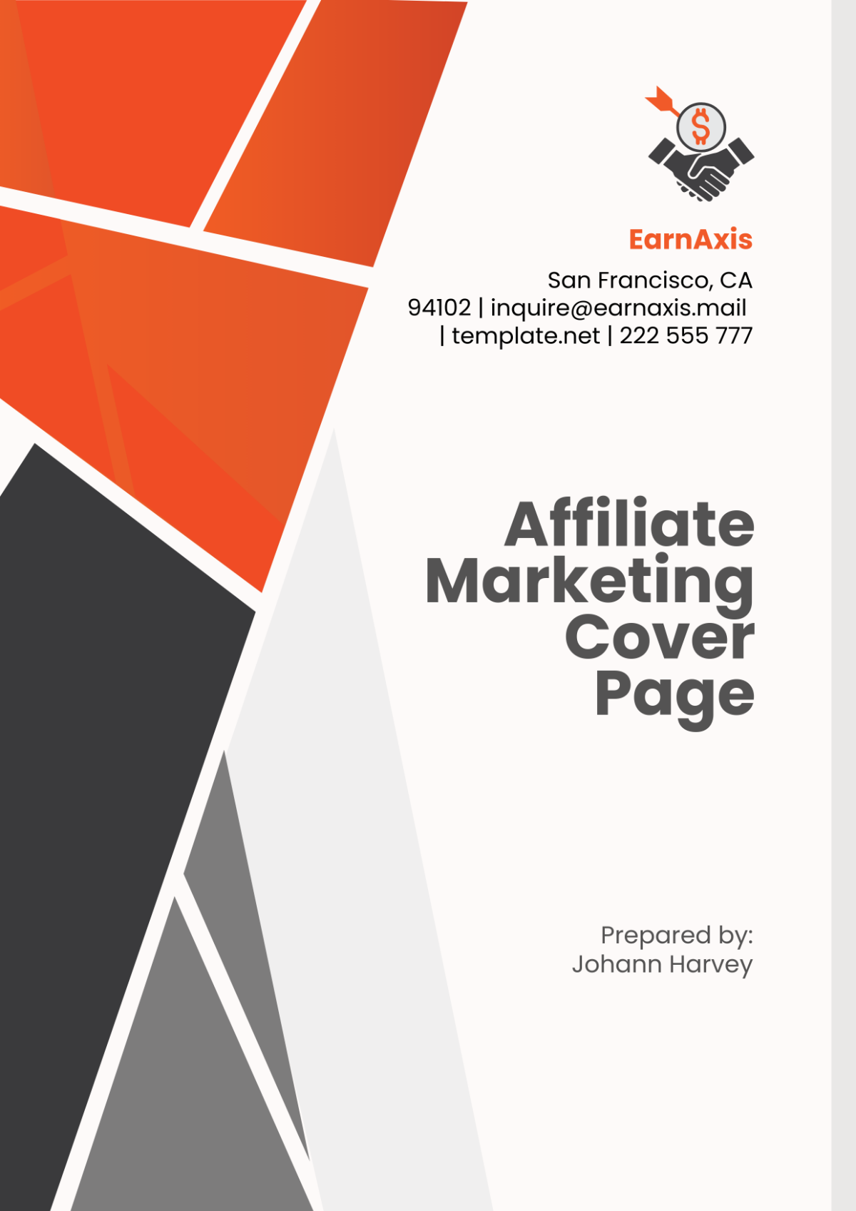 Affiliate Marketing Cover Page Template - Edit Online & Download