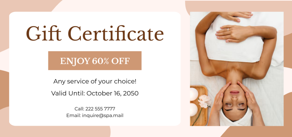 Free Abstract Spa Gift Certificate Template - Edit Online & Download