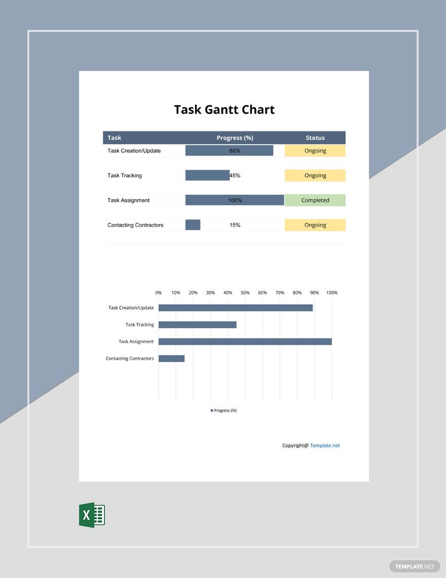 Simple Task Gantt Chart Template