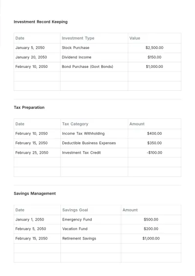 Free Personal Ledger Template to Edit Online