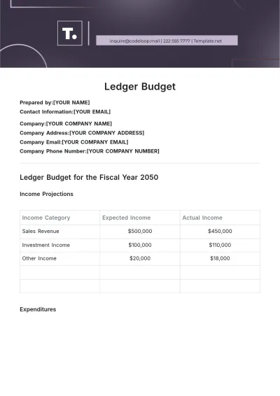 Free Ledger Budget Template to Edit Online