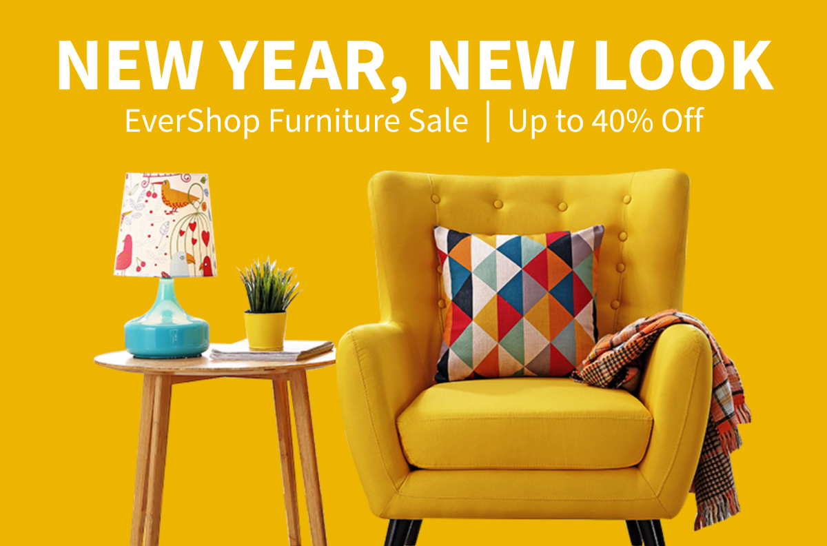 Free New Year Furniture Banner Template - Edit Online & Download