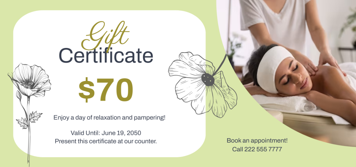 Free Hand Drawn Spa Gift Certificate Template - Edit Online & Download