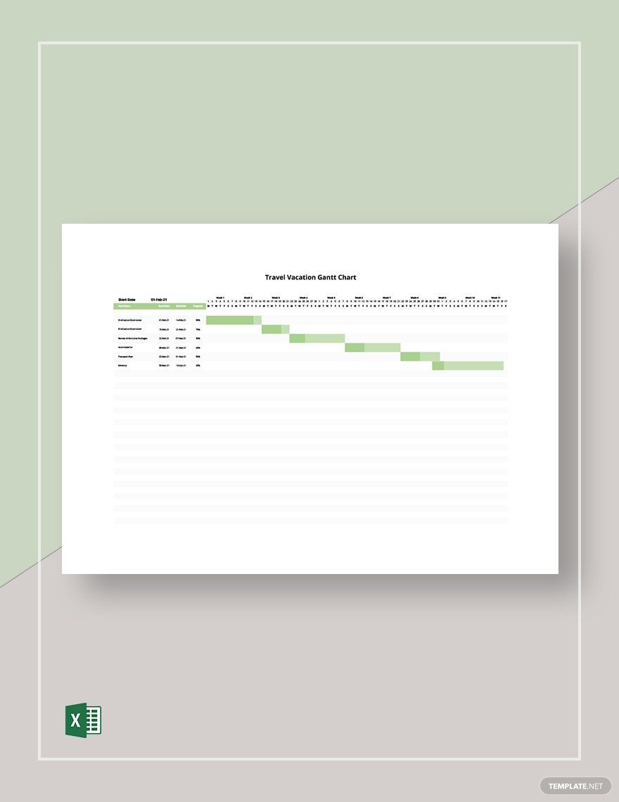 Travel Management Gantt Chart Template - Excel | Template.net