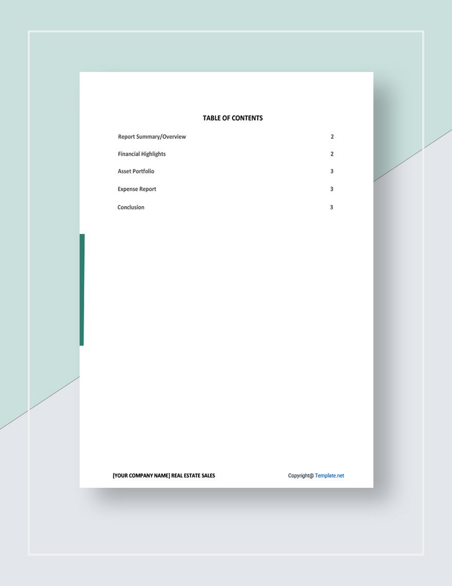Real Estate Expense Report Template