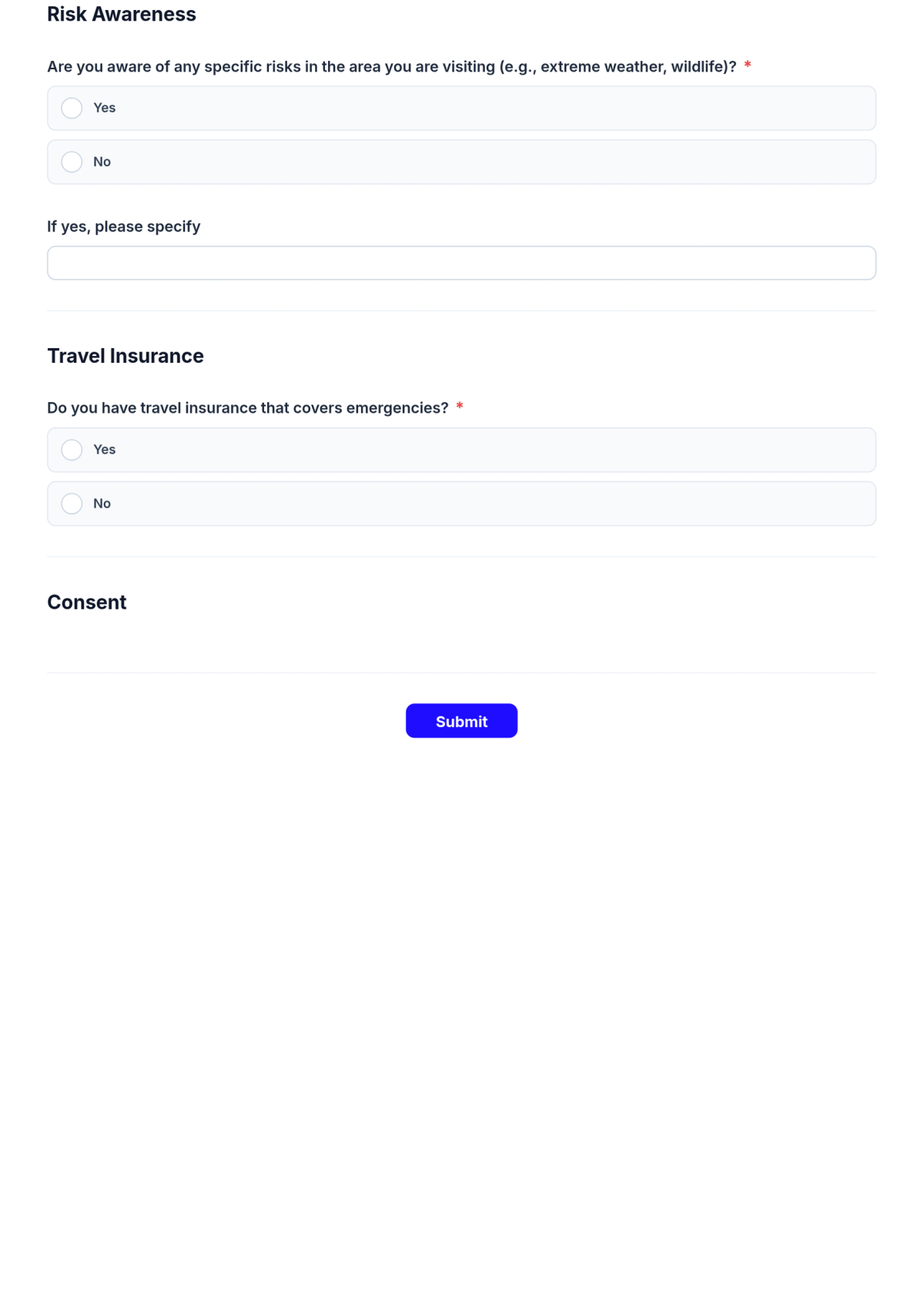 Free Tourism Risk Assessment Form Template & AI Maker