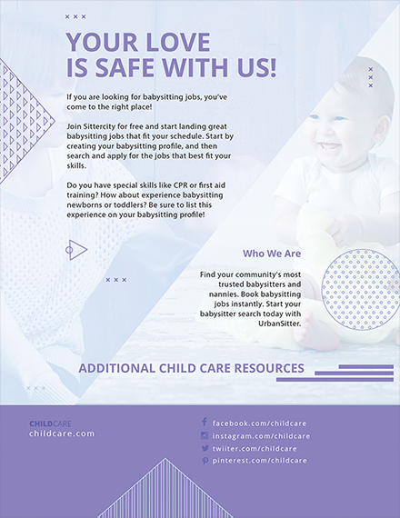 baby sitting flyer template
