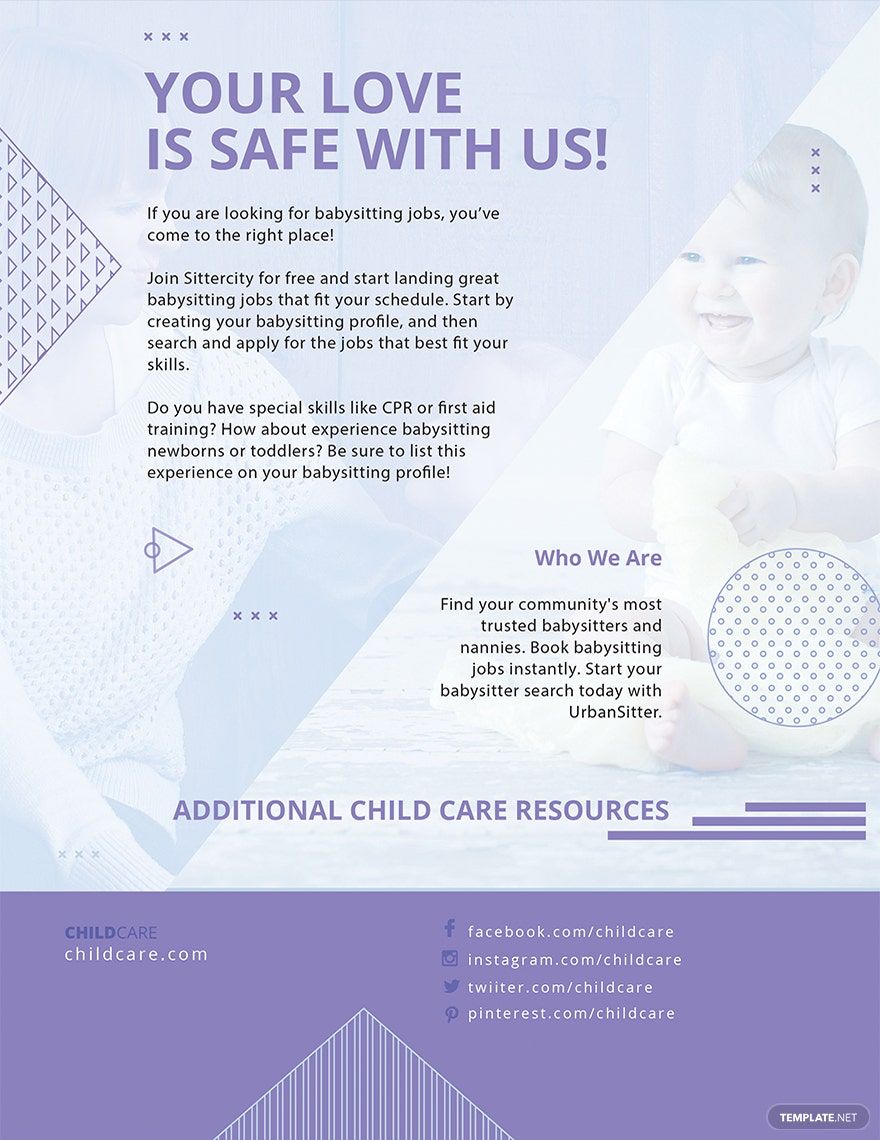 Baby Sitting Flyer Template