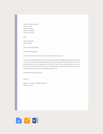 FREE Employee Appraisal Letter Template - Word | Google Docs | Apple ...