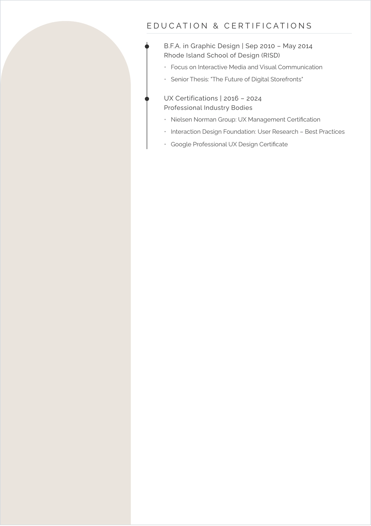 Free E-Commerce Product Designer ATS Resume Template