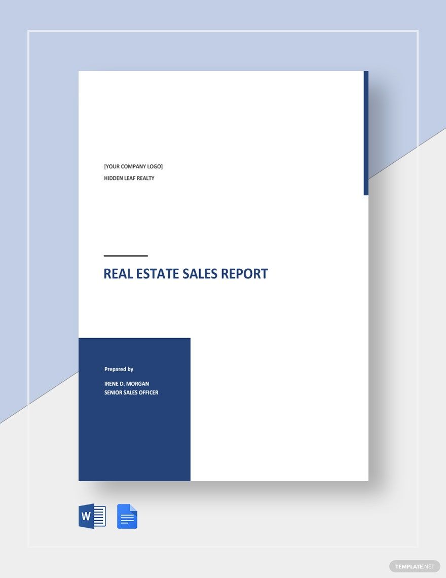 Real Estate Sales Report Template