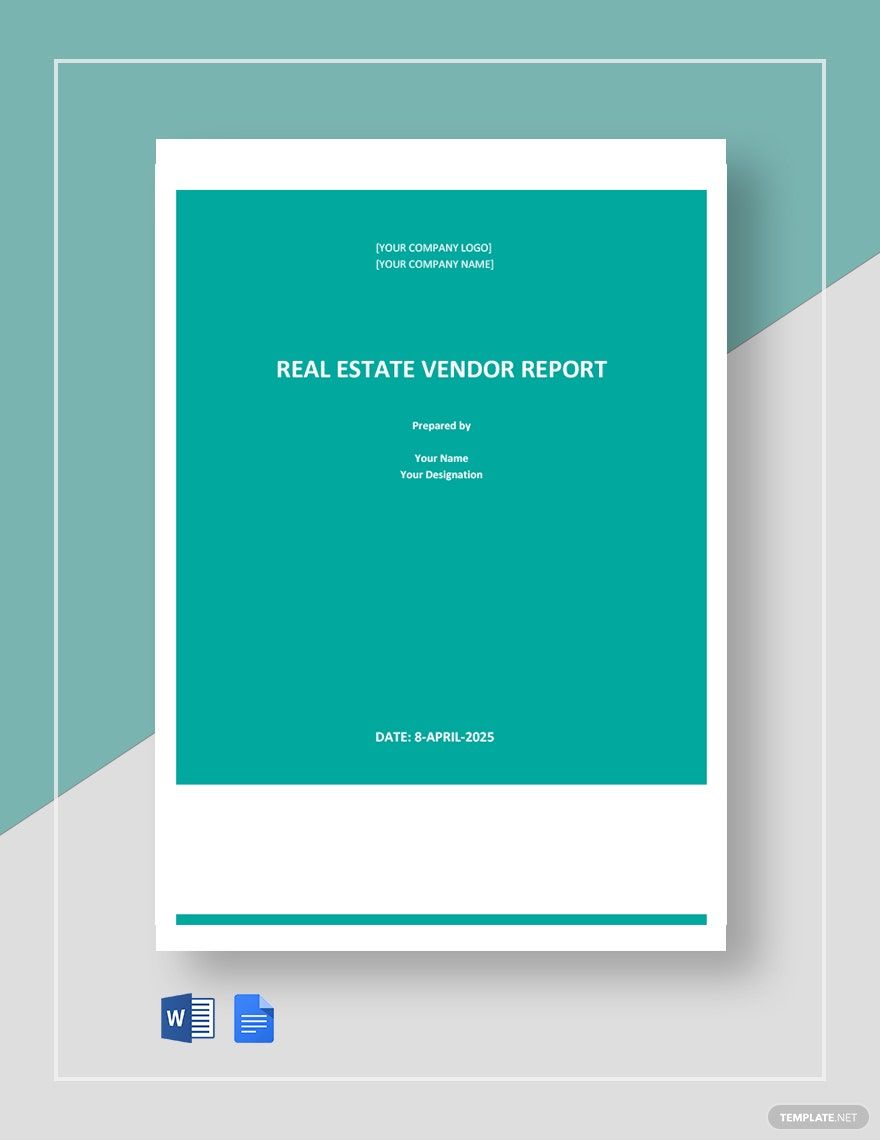 Real Estate Vendor Report Template