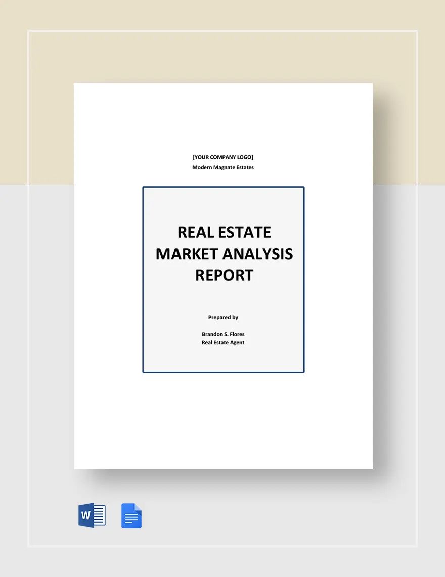 Real Estate Market Analysis Report Template in Word, Google Docs, Apple Pages