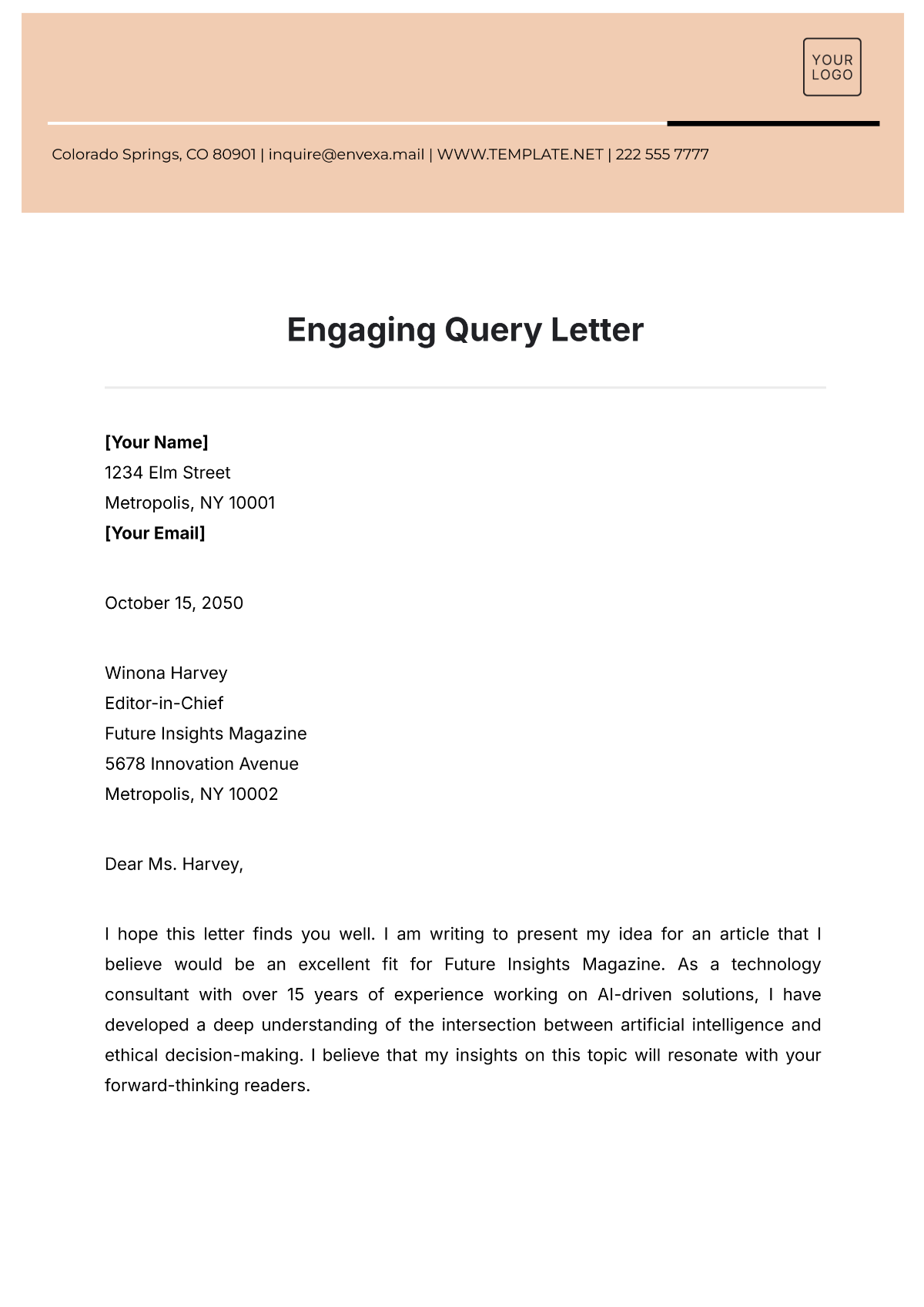 Engaging Query Letter Template