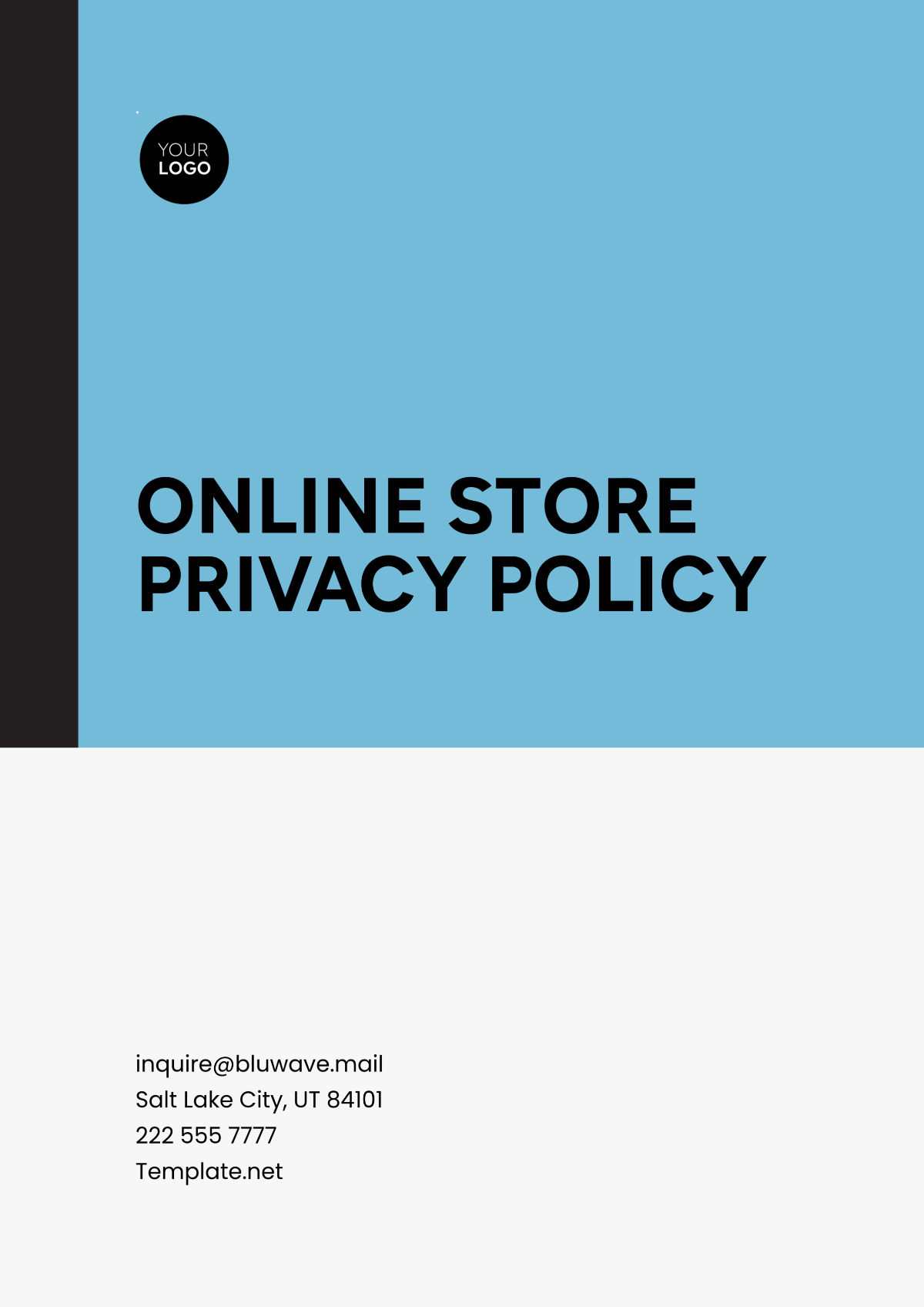 Online Store Privacy Policy Template - Edit Online & Download