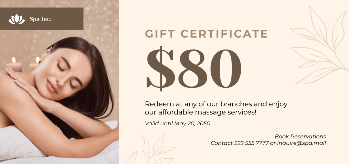 Free Homemade Spa Gift Certificate Template - Edit Online & Download