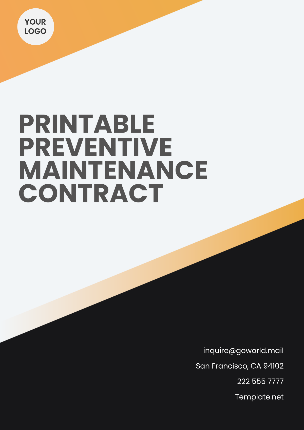 Printable Preventive Maintenance Contract Template - Edit Online & Download