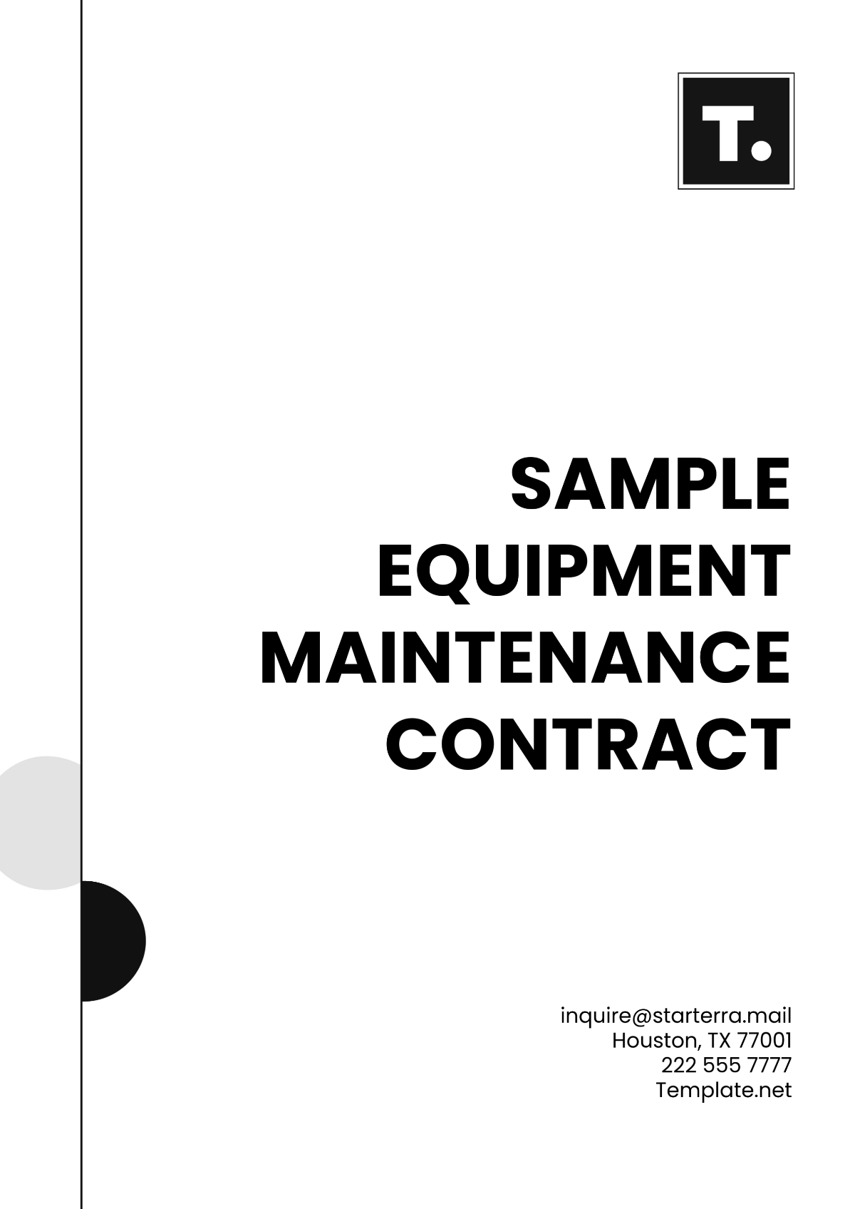 Sample Equipment Maintenance Contract Template - Edit Online & Download