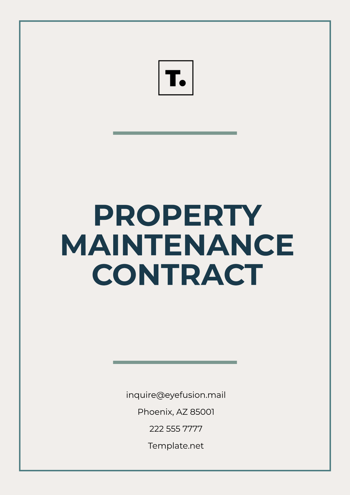 Property Maintenance Contract Template - Edit Online & Download