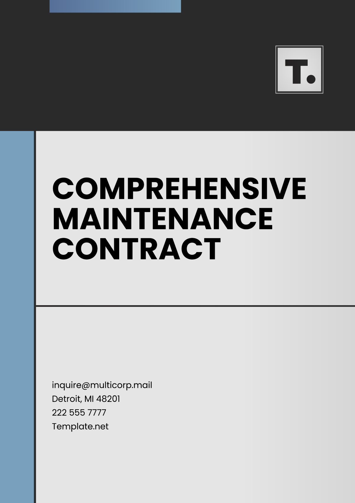 Comprehensive Maintenance Contract Template - Edit Online & Download