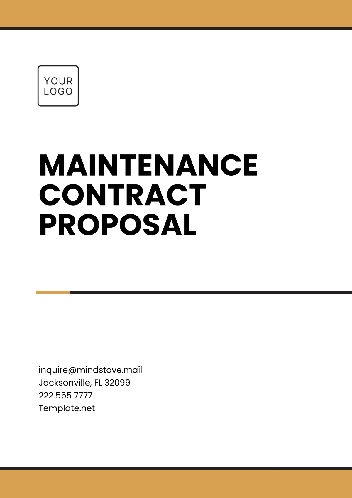 Maintenance Contract Proposal Template - Edit Online & Download