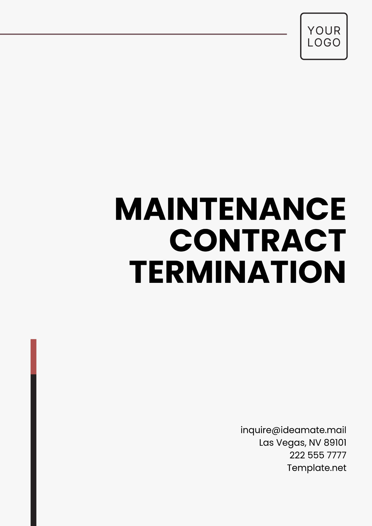 Maintenance Contract Termination Template - Edit Online & Download