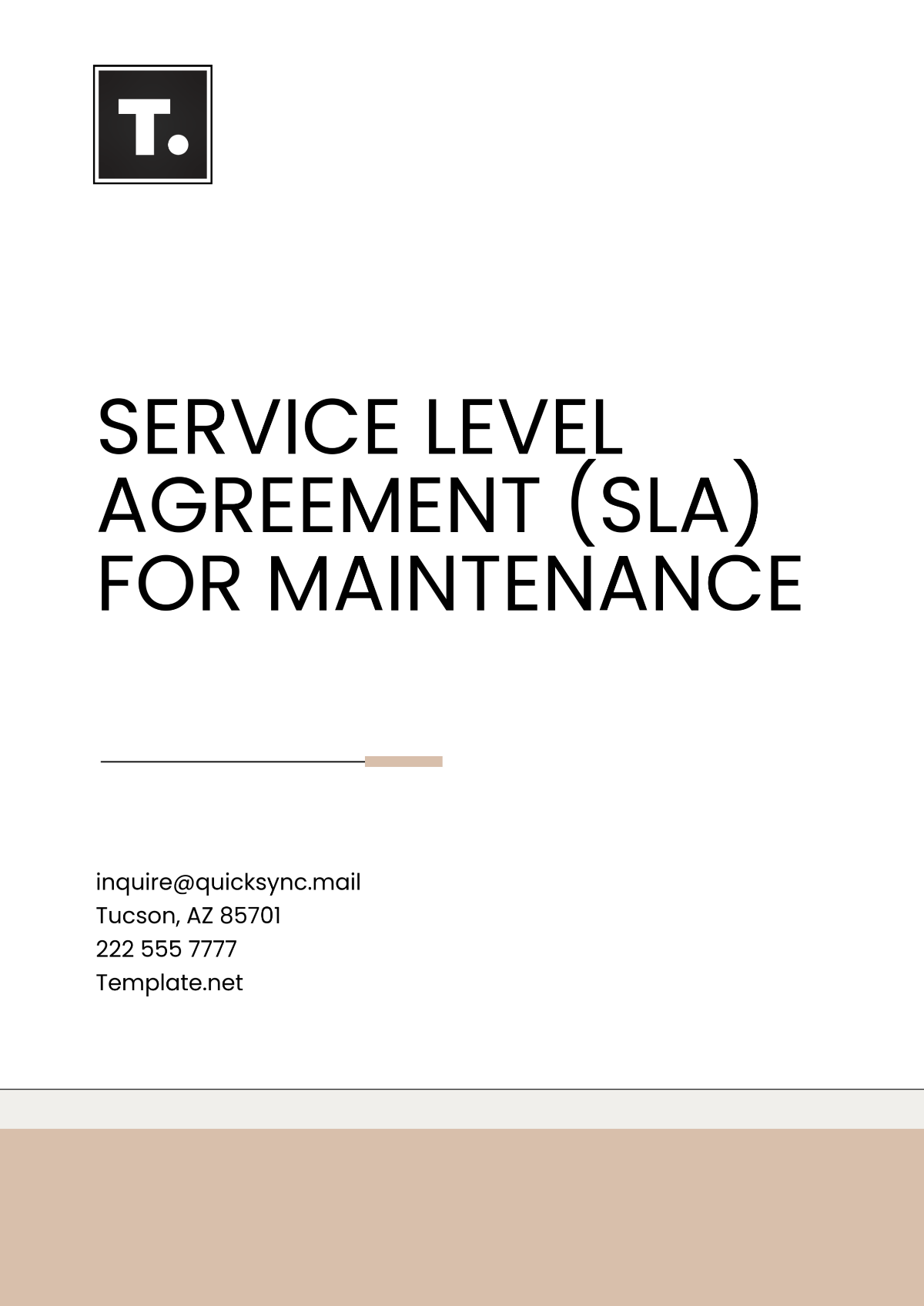 Service Level Agreement (SLA) Template for Maintenance - Edit Online & Download