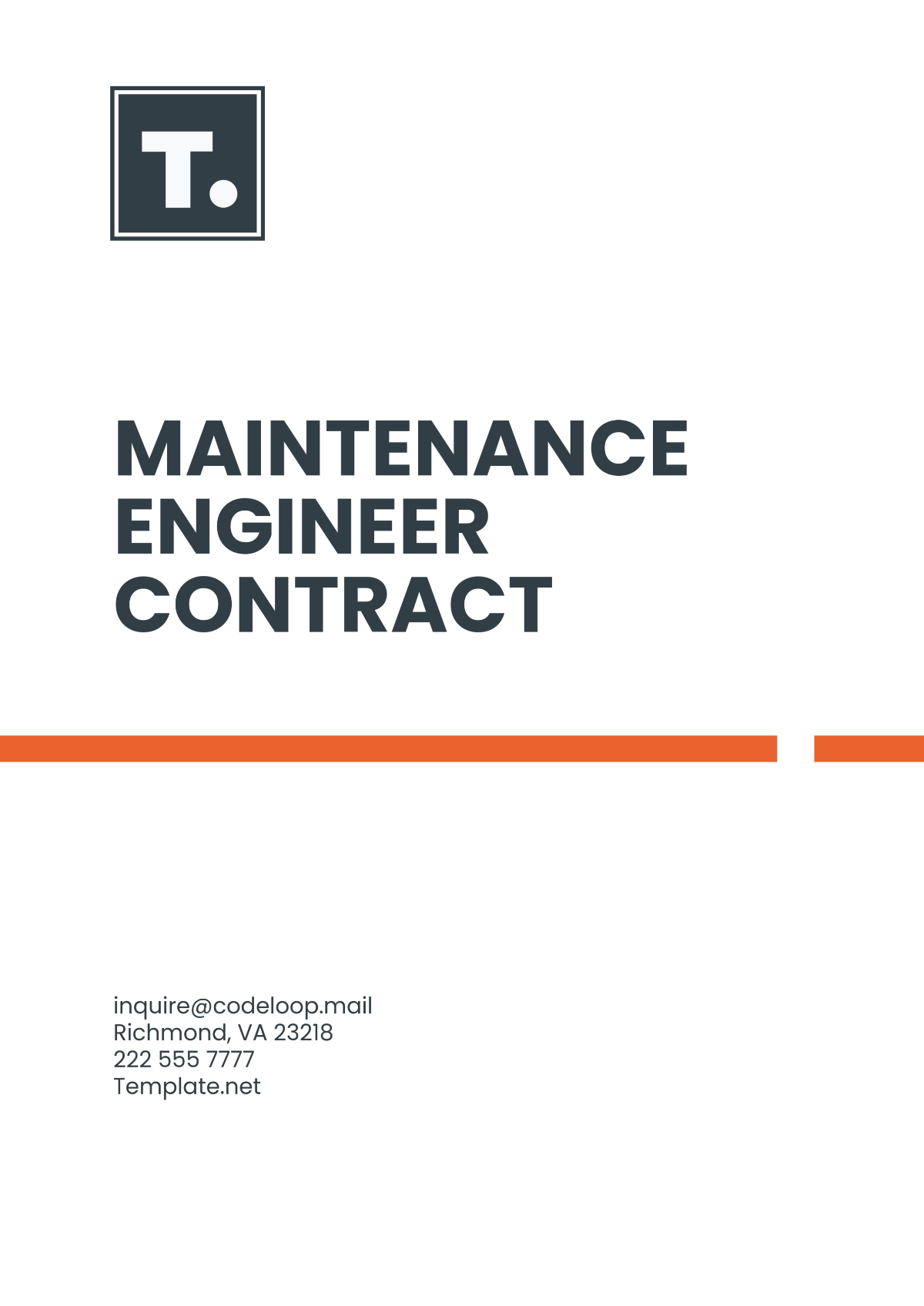 Maintenance Engineer Contract Template - Edit Online & Download