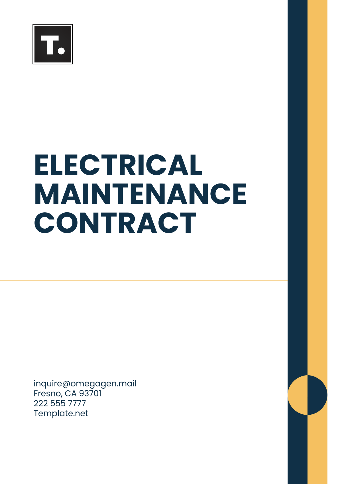 Electrical Maintenance Contract Template - Edit Online & Download