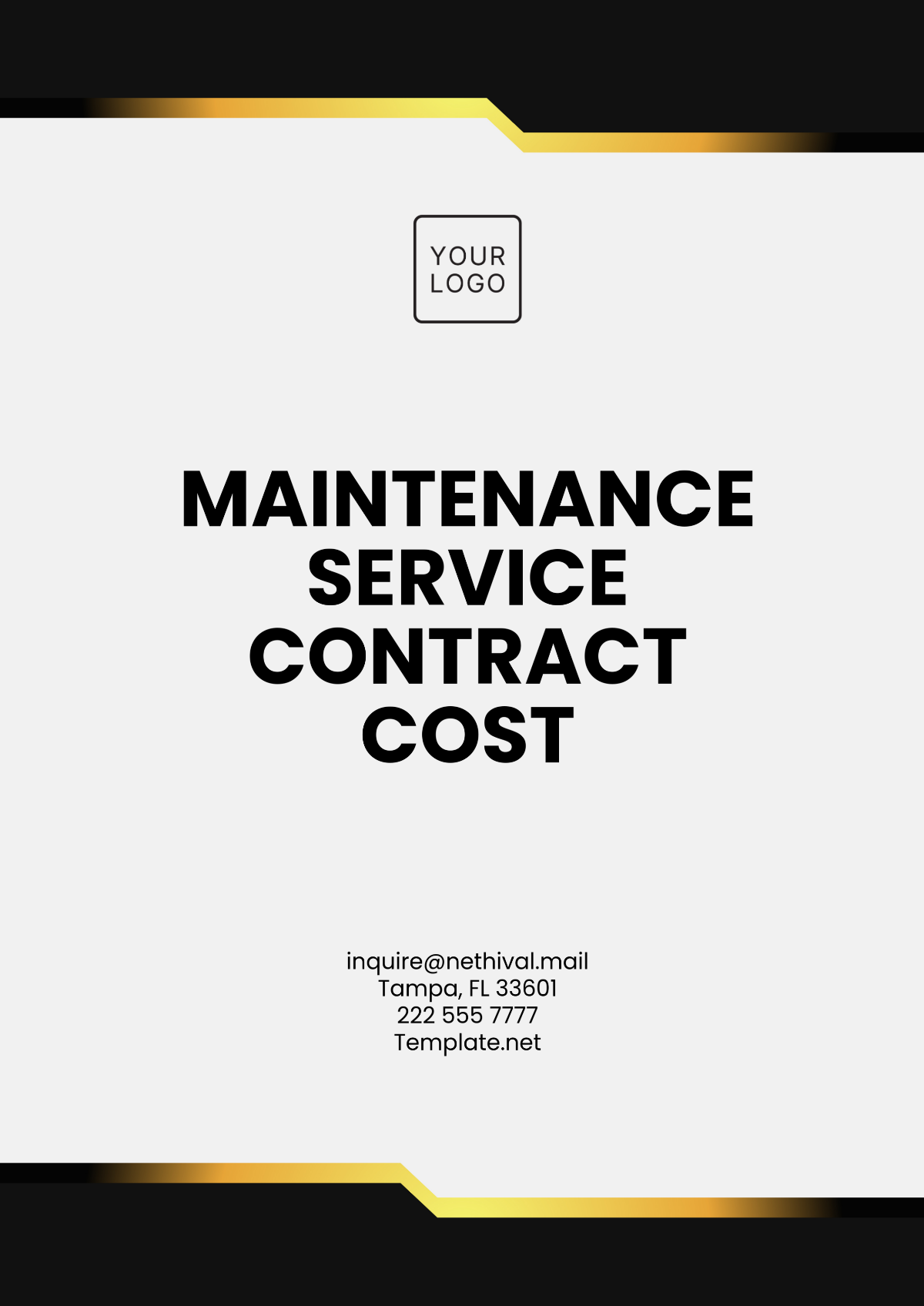 Maintenance Service Contract Cost Template - Edit Online & Download