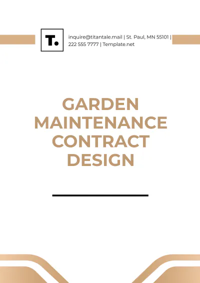 Free Garden Maintenance Contract Design Template to Edit Online