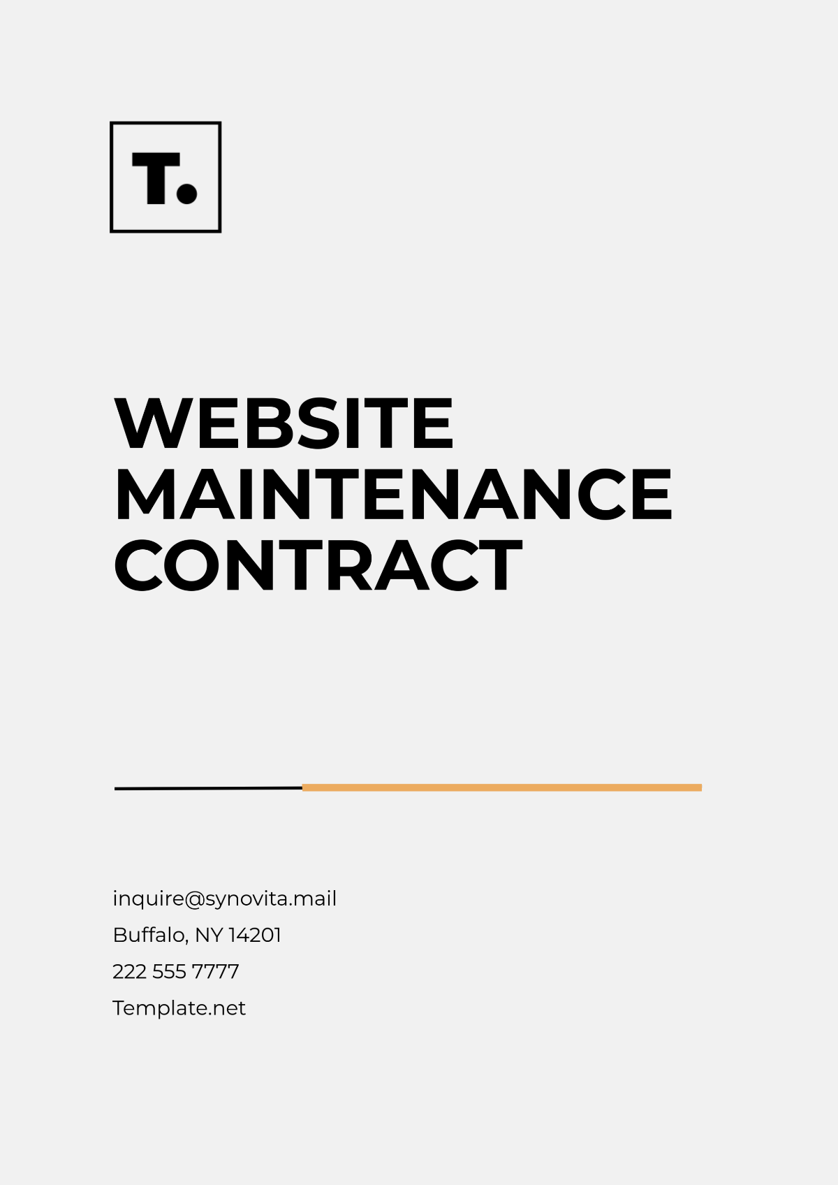 Website Maintenance Contract Template - Edit Online & Download