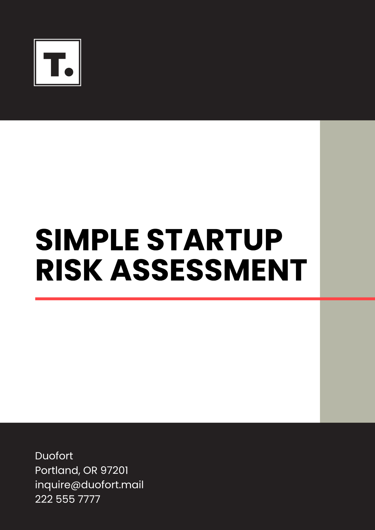 Simple Startup Risk Assessment Template - Edit Online & Download