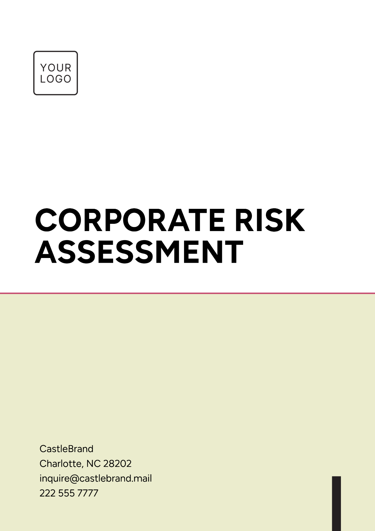 Corporate Risk Assessment Template - Edit Online & Download