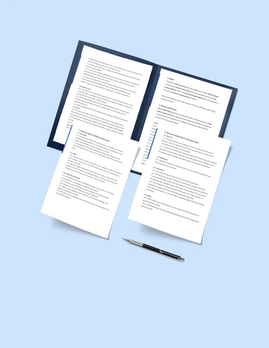 Software and Hosting Services Agreement Template