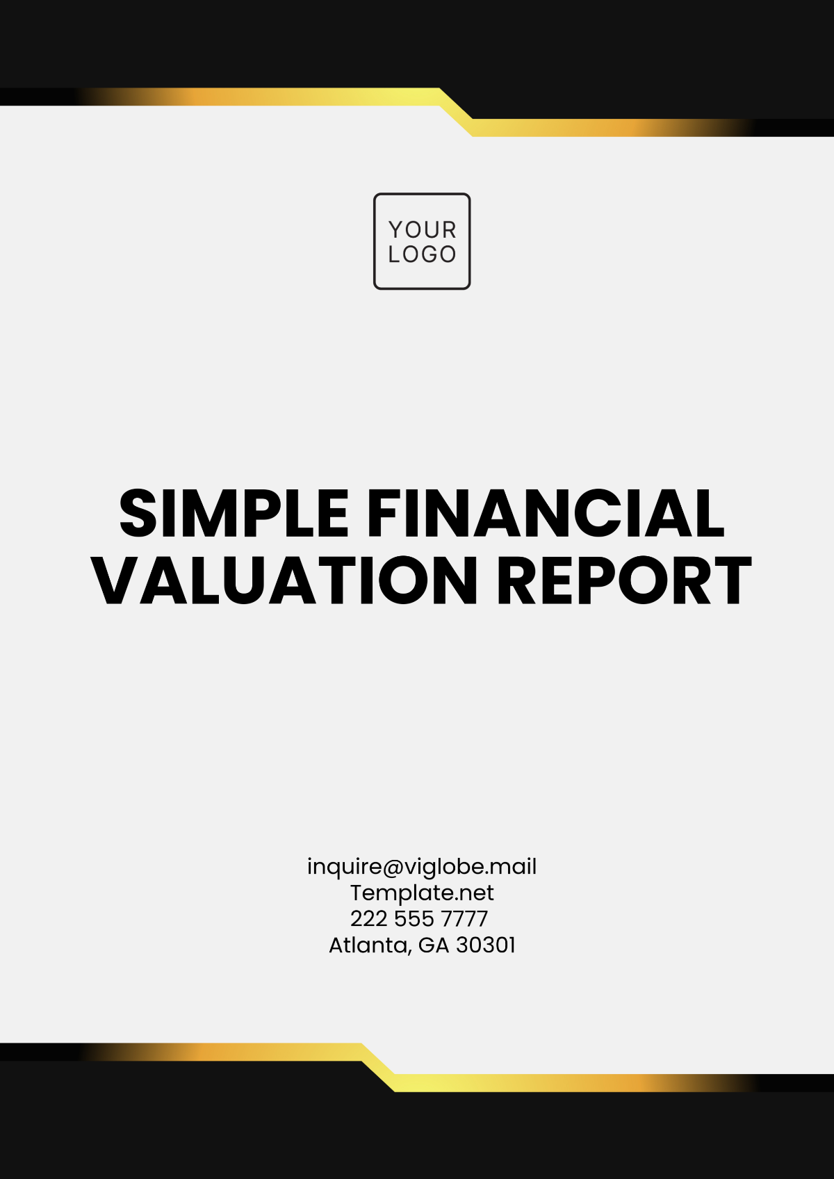 Simple Financial Valuation Report Template - Edit Online & Download