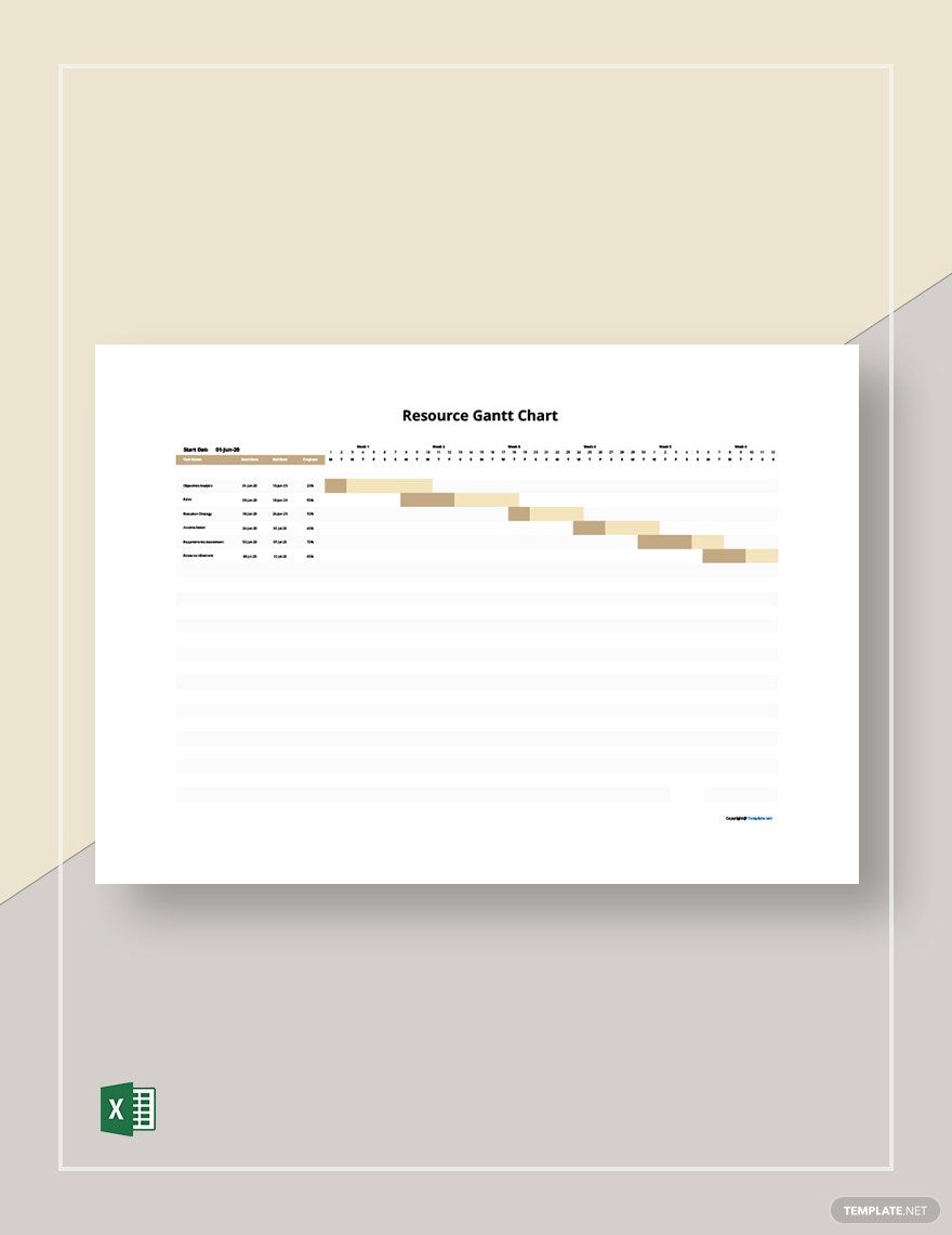 Sample Resource Gantt Chart Template in Excel