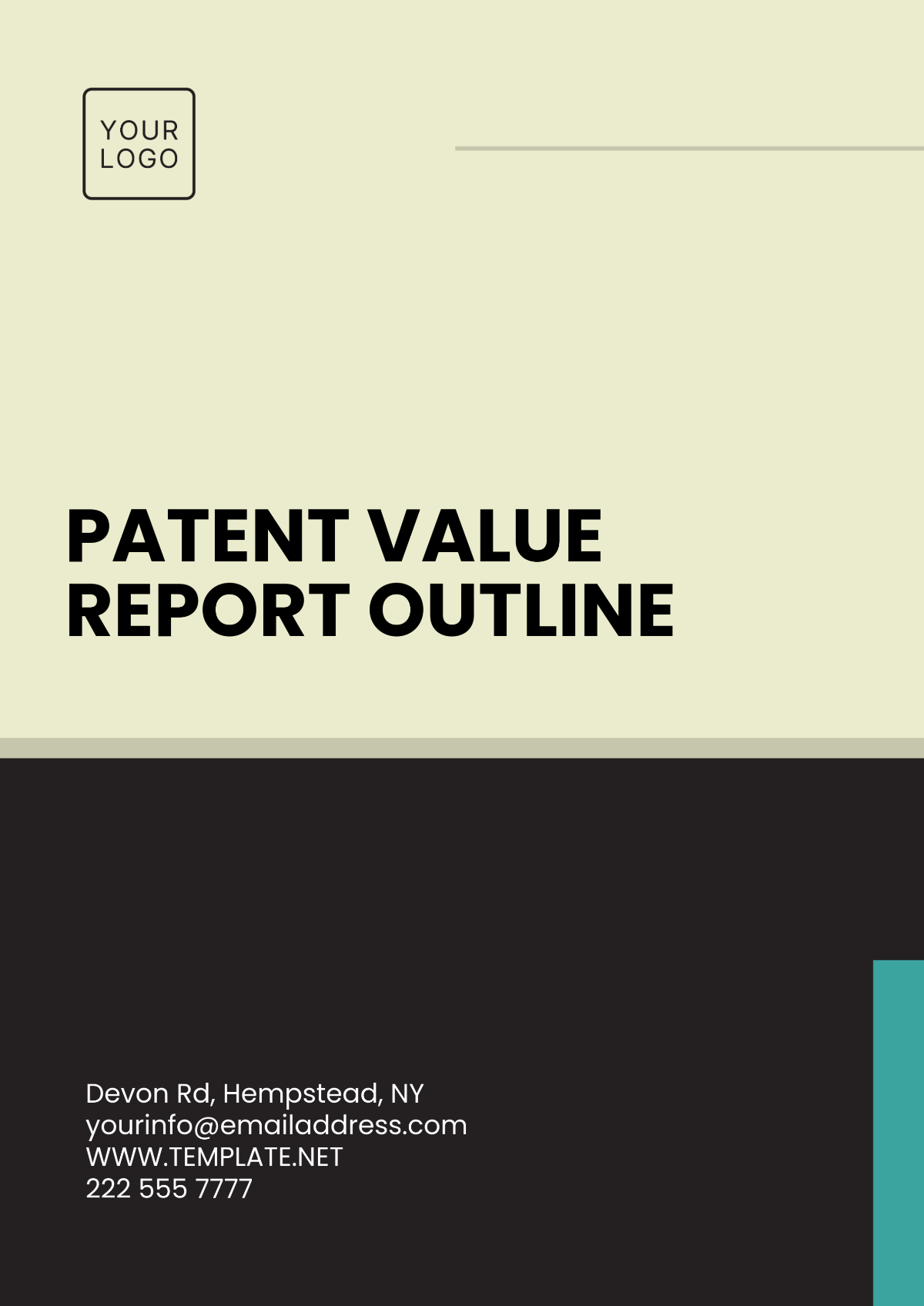 Patent Valuation Report Outline Template - Edit Online & Download