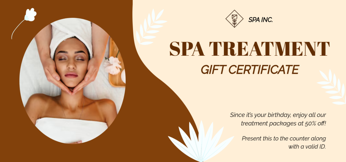 Spa Package Gift Certificate Template - Edit Online & Download